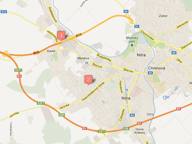 Nitra mapa