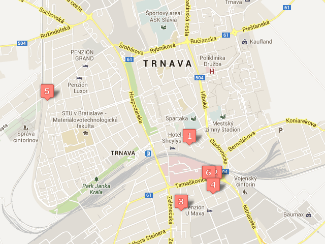 Trnava mapa